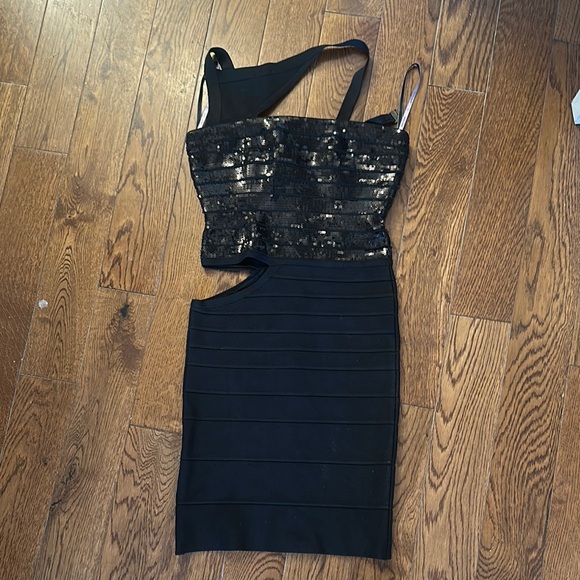 Herve leger Black Sequin Bandage Dress - Picture 1 of 1